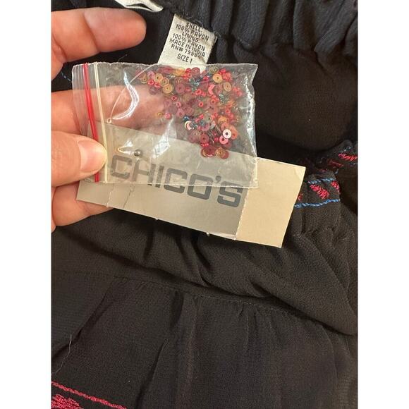 Chico’s Elastic Waist Maxi Skirt Size 1 (M/8) Beaded Sequin Embroidered Boho NWT - Picture 10 of 11